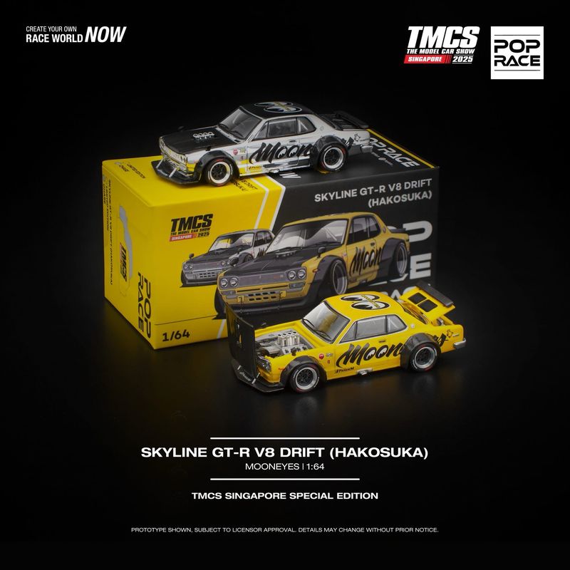 [PREORDER] POPRACE Skyline GT-R V8 Drift (Hakosuka) Mooneyes | Chance of Chase | 2025 The Model Car Show Singapore
