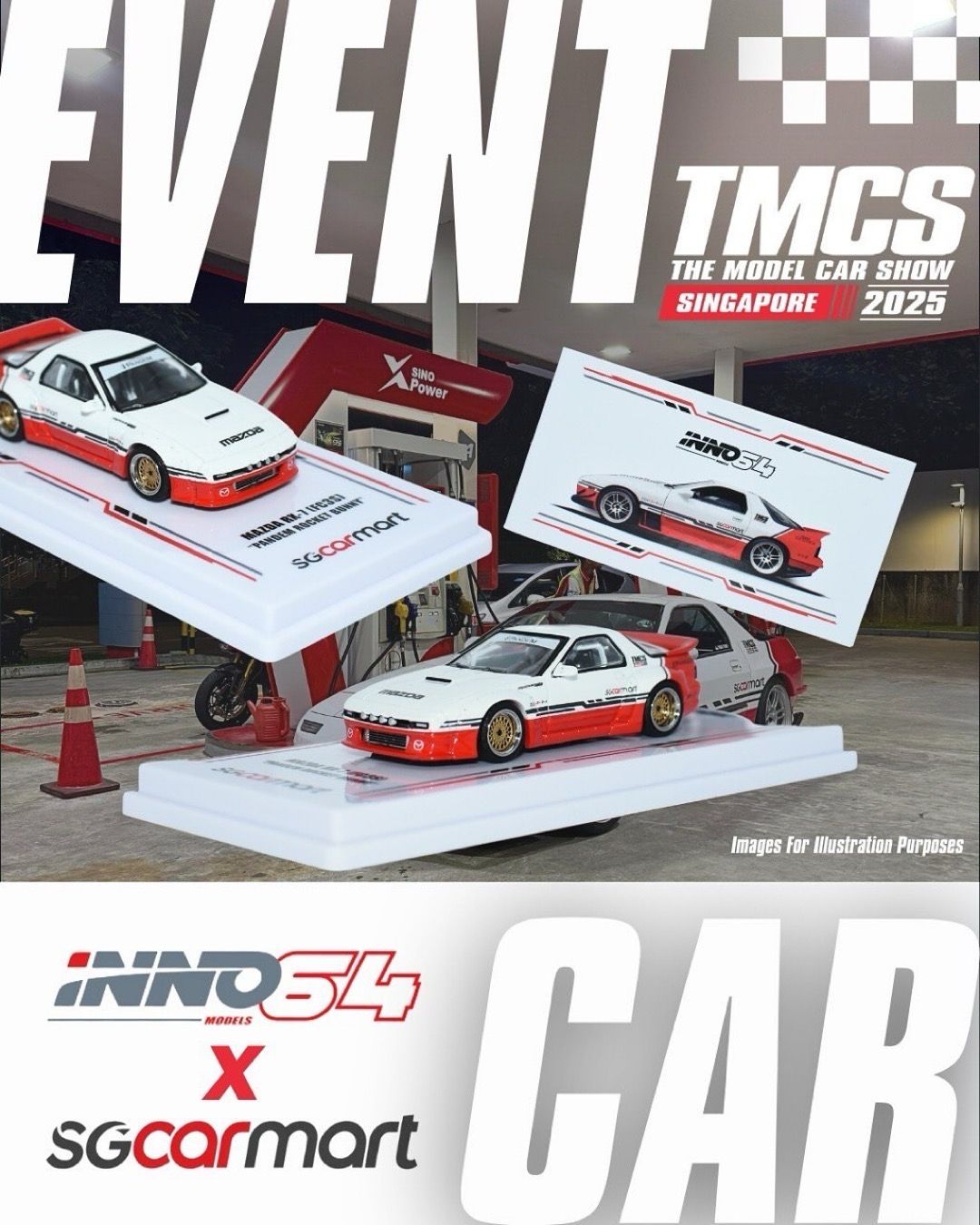 INNO64 x SGCARMART Mazda RX-7 (FC3S) “Pandem Rocket Bunny” | Chance of Chase | 2025 The Model Car Show Singapore