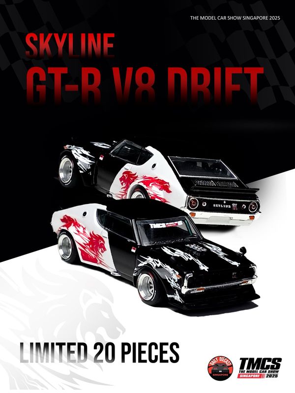 “SINGA” Lion Skyline GT-R V8 Drift (Kenmeri) POPRACE Custom | 2025 The Model Car Show Singapore