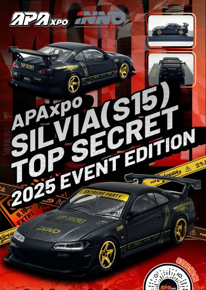 [PREORDER] INNO64 Silvia S15 Top Secret Black | 2025 Auto Passion Alliance (APA)