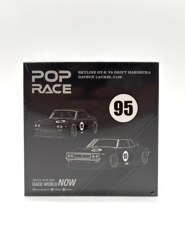 POP RACE x Daigo Saito Skyline GT-R V8 Drift Hakosuka &amp; Datsun Laurel C130 Box Set Bundle | 2025 HK Toy Car Salon
