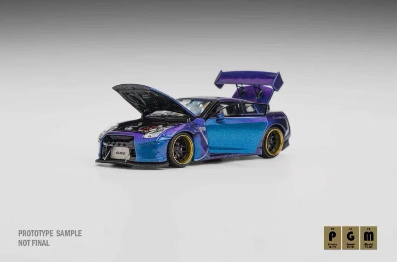 PREORDER] PGM 1/64 Pandem Nissan R35 GT-R Aero Midnight Purple