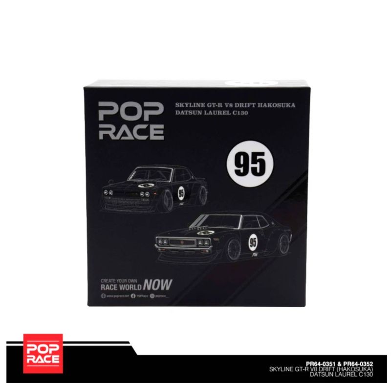 POP RACE x Daigo Saito Skyline GT-R V8 Drift Hakosuka &amp; Datsun Laurel C130 Box Set Bundle | 2025 HK Toy Car Salon