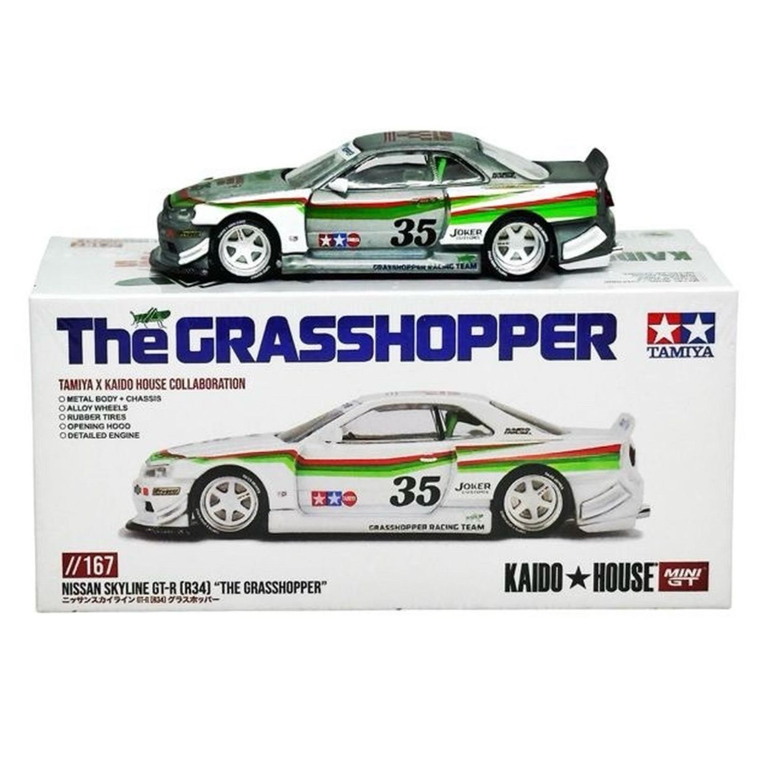 KAIDOHOUSE Nissan Skyline GT-R (R34) “The Grasshopper” (KHMG167) | Chase