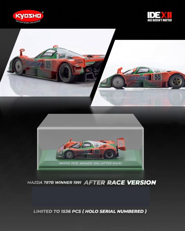 [PREORDER] KYOSHO 1/64 Mazda 787B Winner 1991 (After Race Version) | 2025 Indonesia Diecast Expo (IDE-XII)