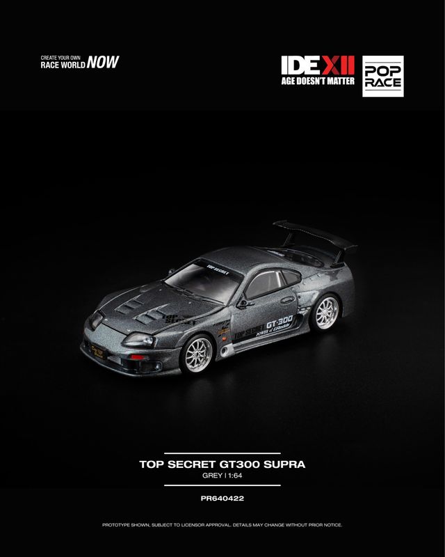 POP RACE TOYOTA SUPRA GT300 TOP SECRET GREY (PR64-422) | 2025 Indonesia Diecast Expo (IDE-XII)