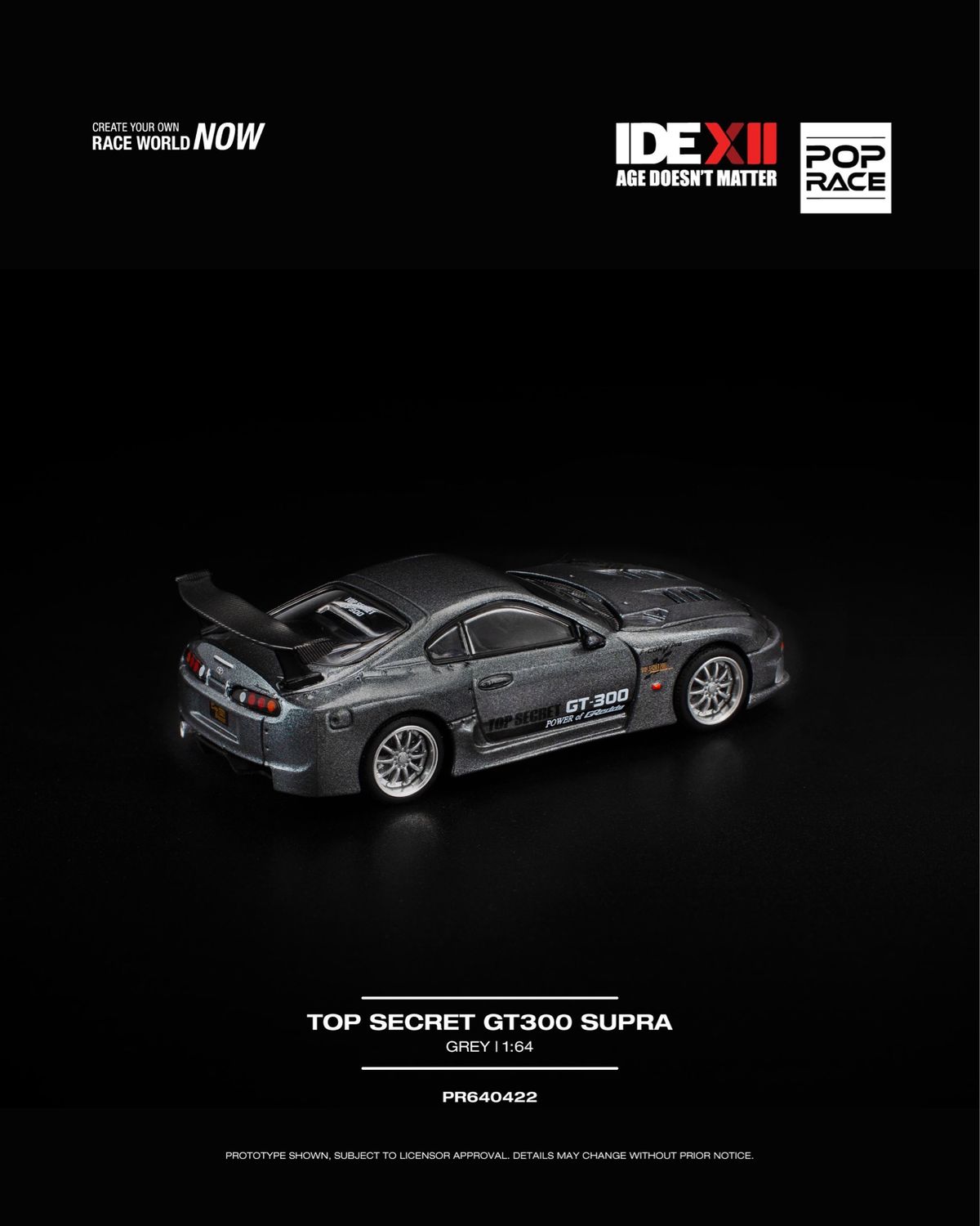 PREORDER] POP RACE TOYOTA SUPRA GT300 TOP SECRET GREY (PR64-022