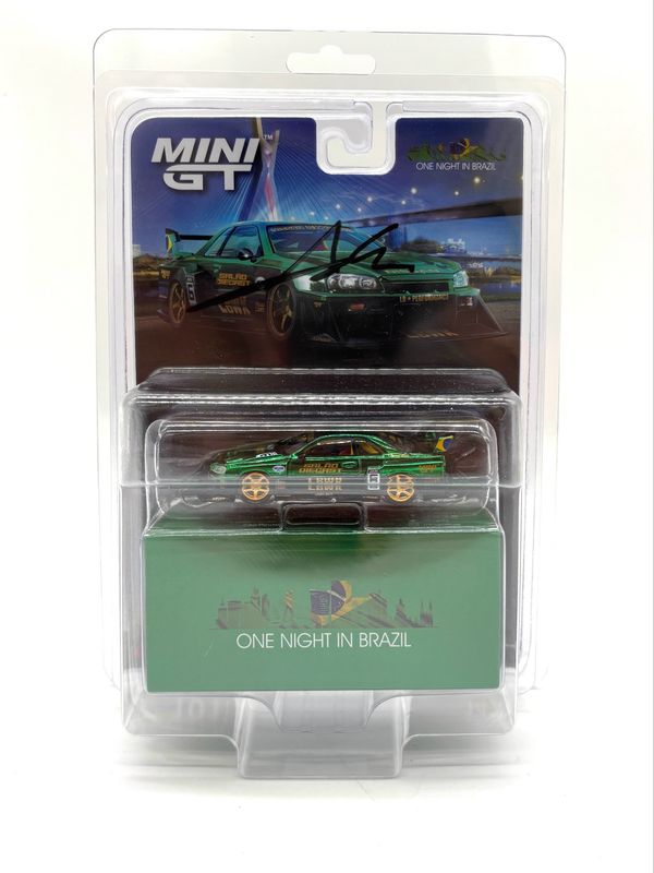 #1017 MINI GT Nissan LB-ER34 Super Silhouette Skyline Green Chrome Dinner Exclusive | 2025 Salão Diecast Brazil