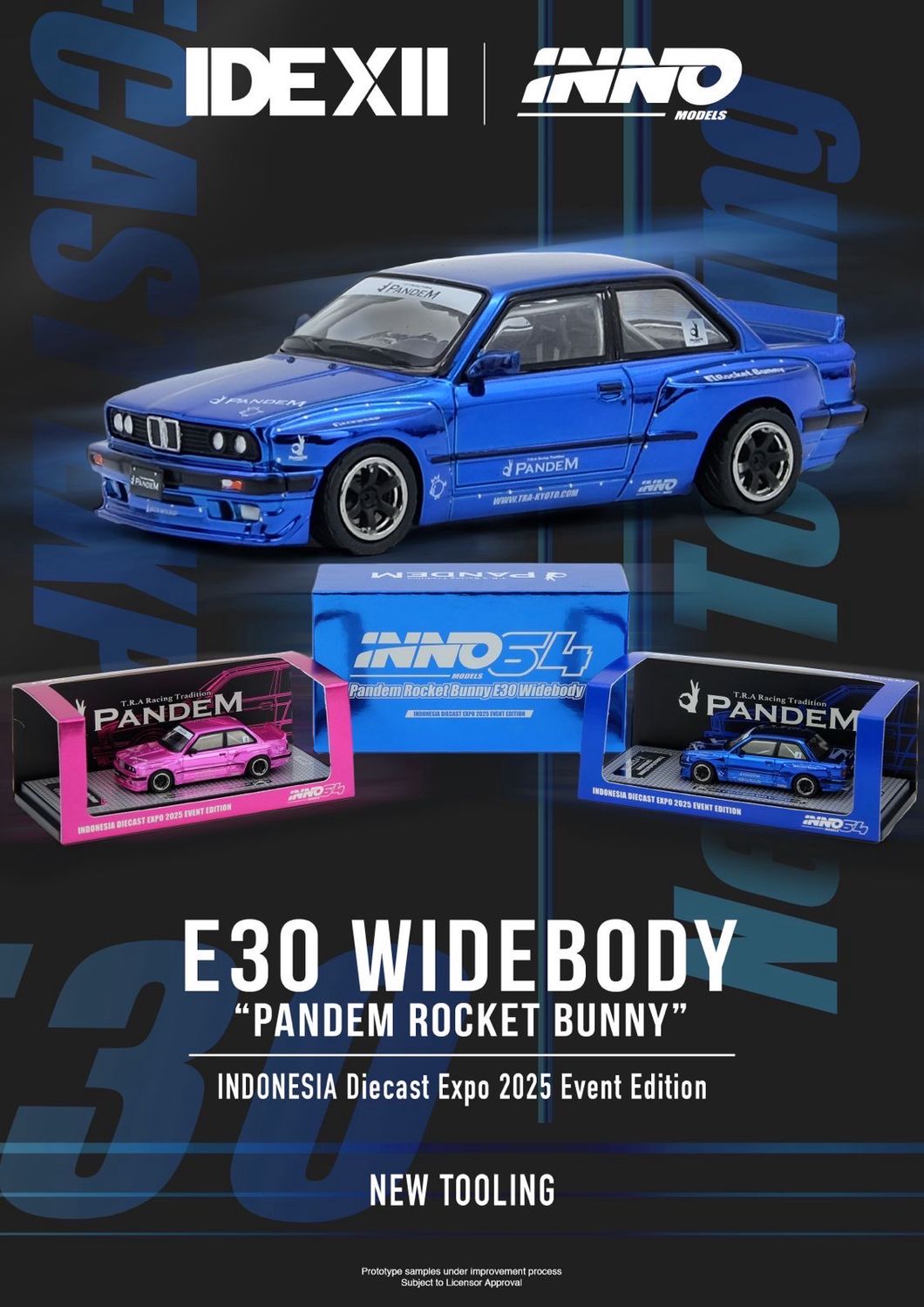 INNO64 BMW E30 Widebody “Pandem Rocket Bunny" Blue | Chance of Chase | 2025 Indonesia Diecast Expo (IDE-XII) INNO64 BMW E30 Widebody “Pandem Rocket Bunny" Blue | Chance of Chase | 2025 Indonesia Diecast Expo (IDE-XII)