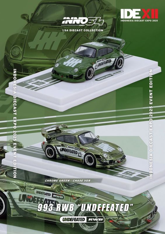 INNO64 993 RWB “UNDEFEATED” Green | Chance Of Chase | 2025 Indonesia Diecast Expo (IDE-XII)