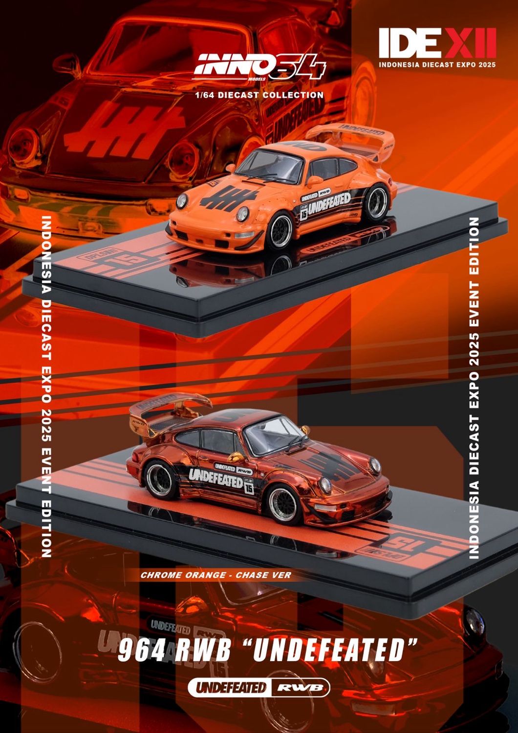 INNO64 993 RWB “UNDEFEATED” Orange | Chance Of Chase | 2025 Indonesia Diecast Expo (IDE-XII) INNO64 993 RWB “UNDEFEATED” Orange | Chance Of Chase | 2025 Indonesia Diecast Expo (IDE-XII)