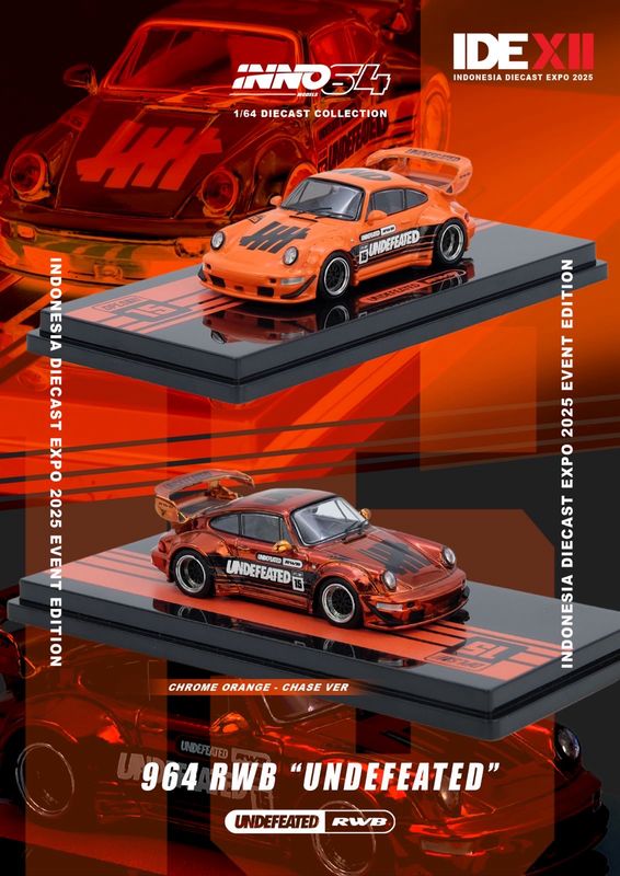 INNO64 993 RWB “UNDEFEATED” Orange | Chance Of Chase | 2025 Indonesia Diecast Expo (IDE-XII)
