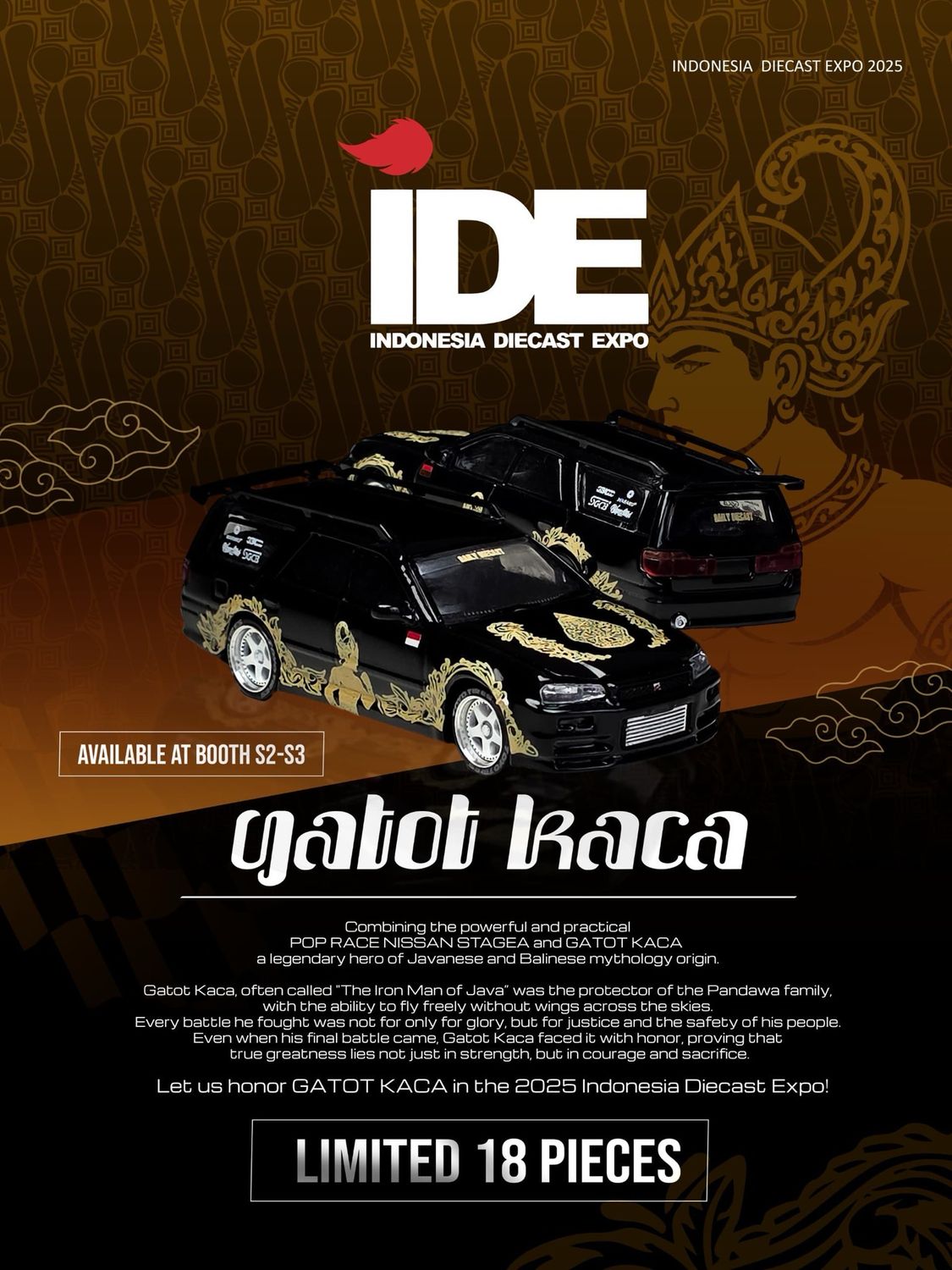 [PREORDER] POP RACE Custom Nissan Stagea Gatot Kaca | 2025 Indonesia Diecast Expo (IDE-XII)