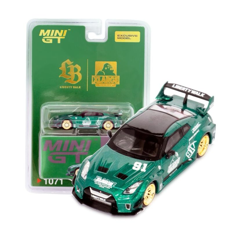 #1071 MINI GT x LBWK x X-LARGE Nissan LB-Silhouette 35GT-RR Green Japan Exclusive Box Set