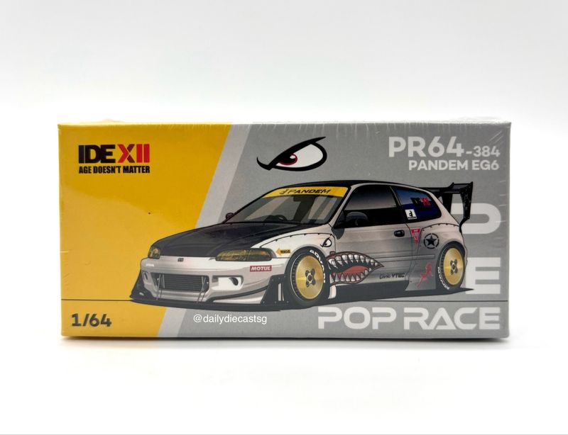 POP RACE Pandem EG6 Sharkmouth Silver (PR64-384) Dinner Exclusive | 2025 Indonesia Diecast Expo (IDE-XII)