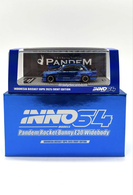 INNO64 BMW E30 Widebody “Pandem Rocket Bunny&quot; Blue | Unsealed | 2025 Indonesia Diecast Expo (IDE-XII)