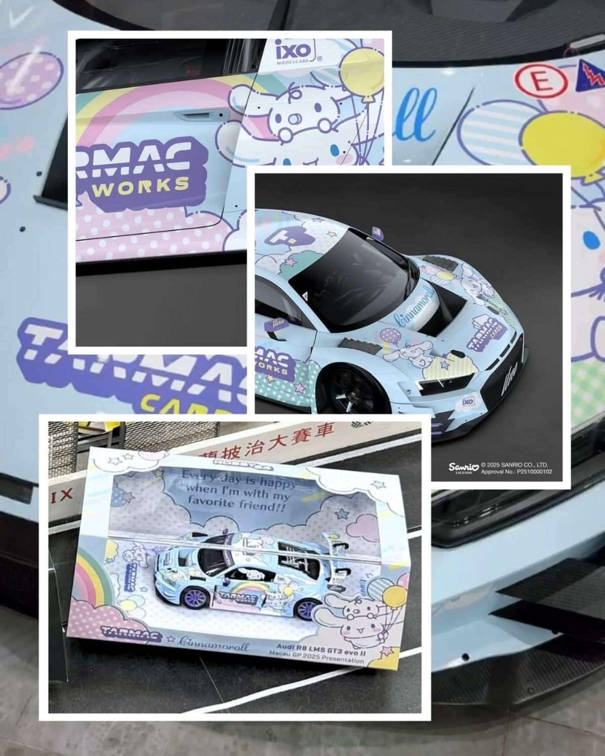 [PREORDER] Tarmac Works Audi R8 LMS GT3 EVO II | 2025 Macau GP Cinnamoroll Presentation