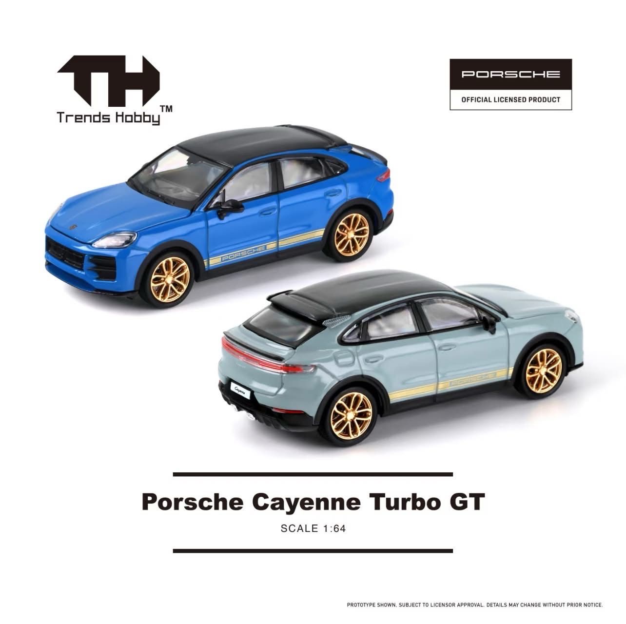 [PREORDER] Trends Hobby Porsche Cayenne Turbo GT Gray / Blue | 2025 Hobby Expo China (HEC)