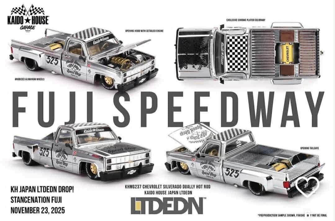 [PREORDER] KAIDOHOUSE LTD EDN CHEVROLET SILVERADO DUALLY HOT ROD KAIDO HOUSE JAPAN (KHMG237) | 2025 Fuji Speedway Exclusive