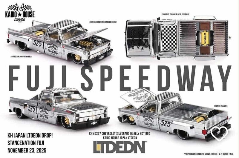 [PREORDER] KAIDOHOUSE LTD EDN CHEVROLET SILVERADO DUALLY HOT ROD KAIDO HOUSE JAPAN (KHMG237) | 2025 Fuji Speedway Exclusive