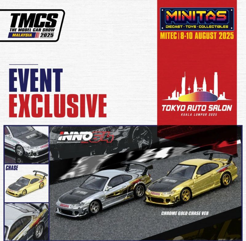 INNO64 Top Secret Nissan Silvia S15 Silver Chrome | Chance of Chase | 2025 Tokyo Auto Salon TAS KL