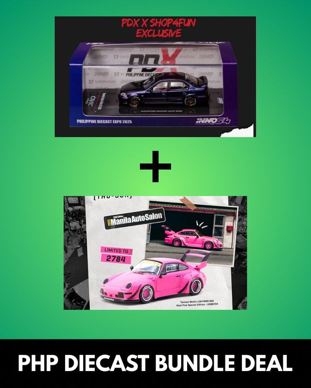 INNO64 Civic Fiero PDX + Tarmac Works RWB Matt Pink Manila Autosalon Bundle Set