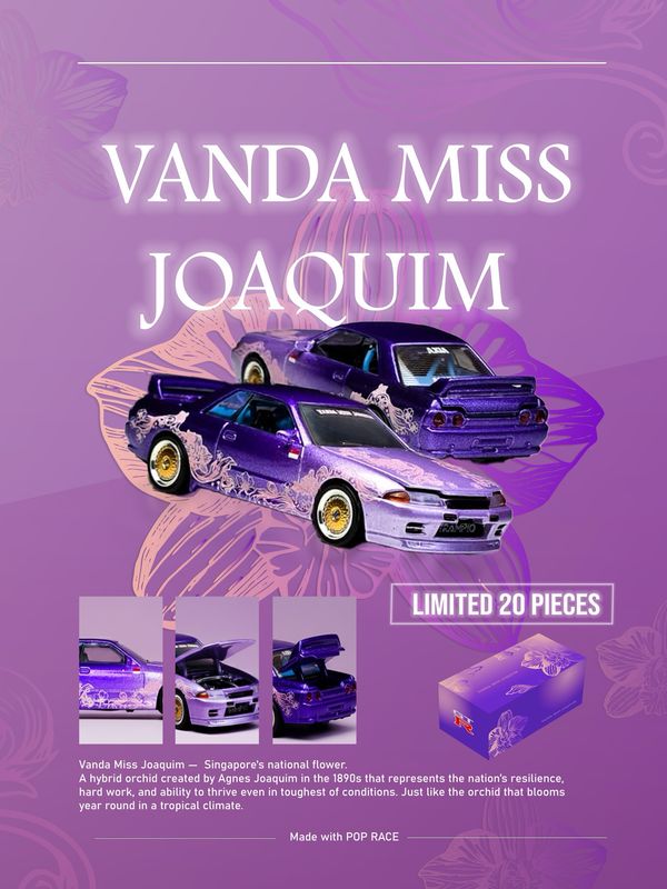 [PREORDER] POP RACE Nissan Skyline GT-R32 Vanda Miss Joaquim Edition Purple Custom