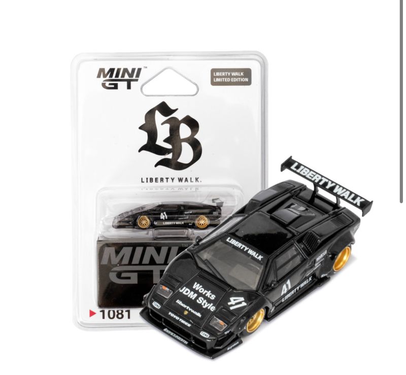 #1081 MINI GT Lamborghini Countach Black LB-Works Blister | Liberty Walk Store Exclusive