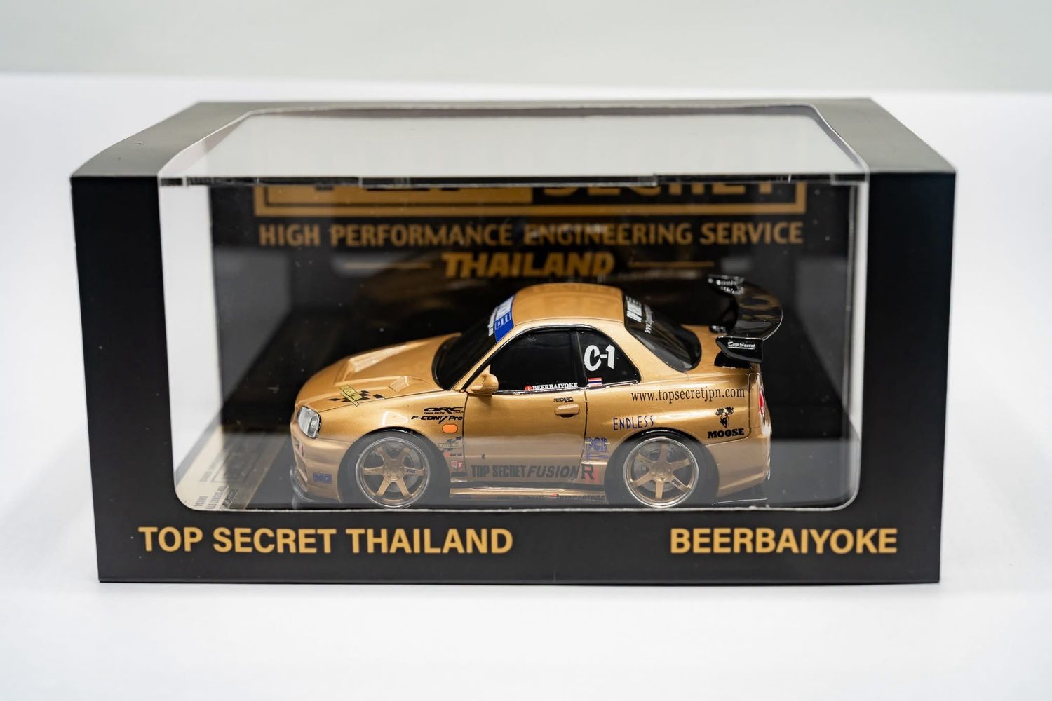 Top Secret x Beer Baiyoke Nissan Skyline R34 GTR with Mini Engine Display | 2025 Thailand Diecast Expo