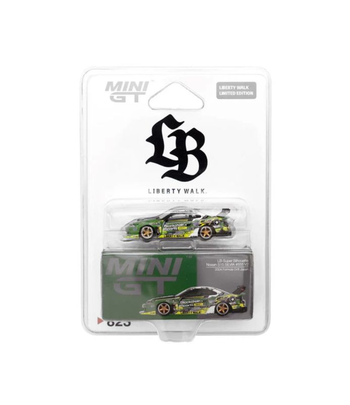 #823 MINI GT Nissan LB-Super Silhouette S15 Silvia #555 V2 2024 Formula Drift Japan | Liberty Walk Store Exclusive