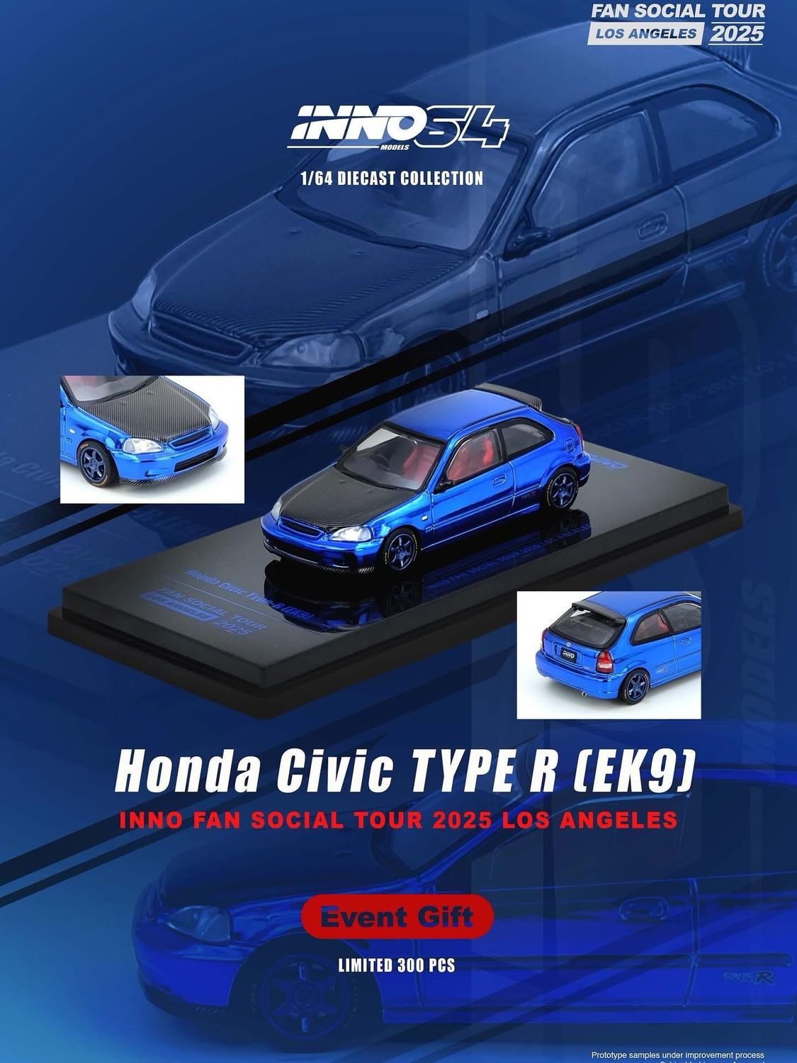[PREORDER] INNO64 Honda Civic Type R (EK9) Blue Event Gift | INNO Fan Social Tour 2025 Los Angeles