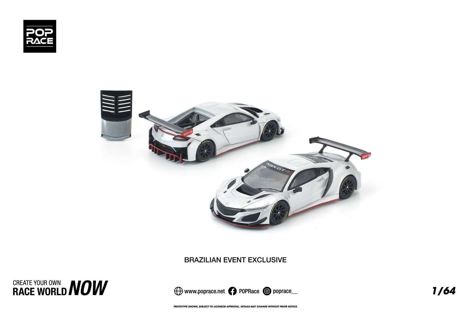 [PREORDER] POP RACE Honda NSX GT3 EVO22 (PR64-445) | 2025 Brazilian Event Exclusive