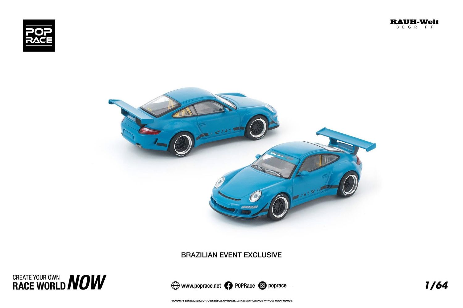 [PREORDER] POP RACE RWB 997 Blue (PR64-444) | 2025 Brazilian Event Exclusive