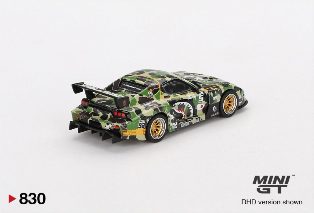 #830 MINI GT x BAPE x Liberty Walk Mazda RX-7 LB-Super Silhouette | 2025 Tokyo Auto Salon Japan #830 MINI GT x BAPE x Liberty Walk Mazda RX-7 LB-Super Silhouette | 2025 Tokyo Auto Salon Japan