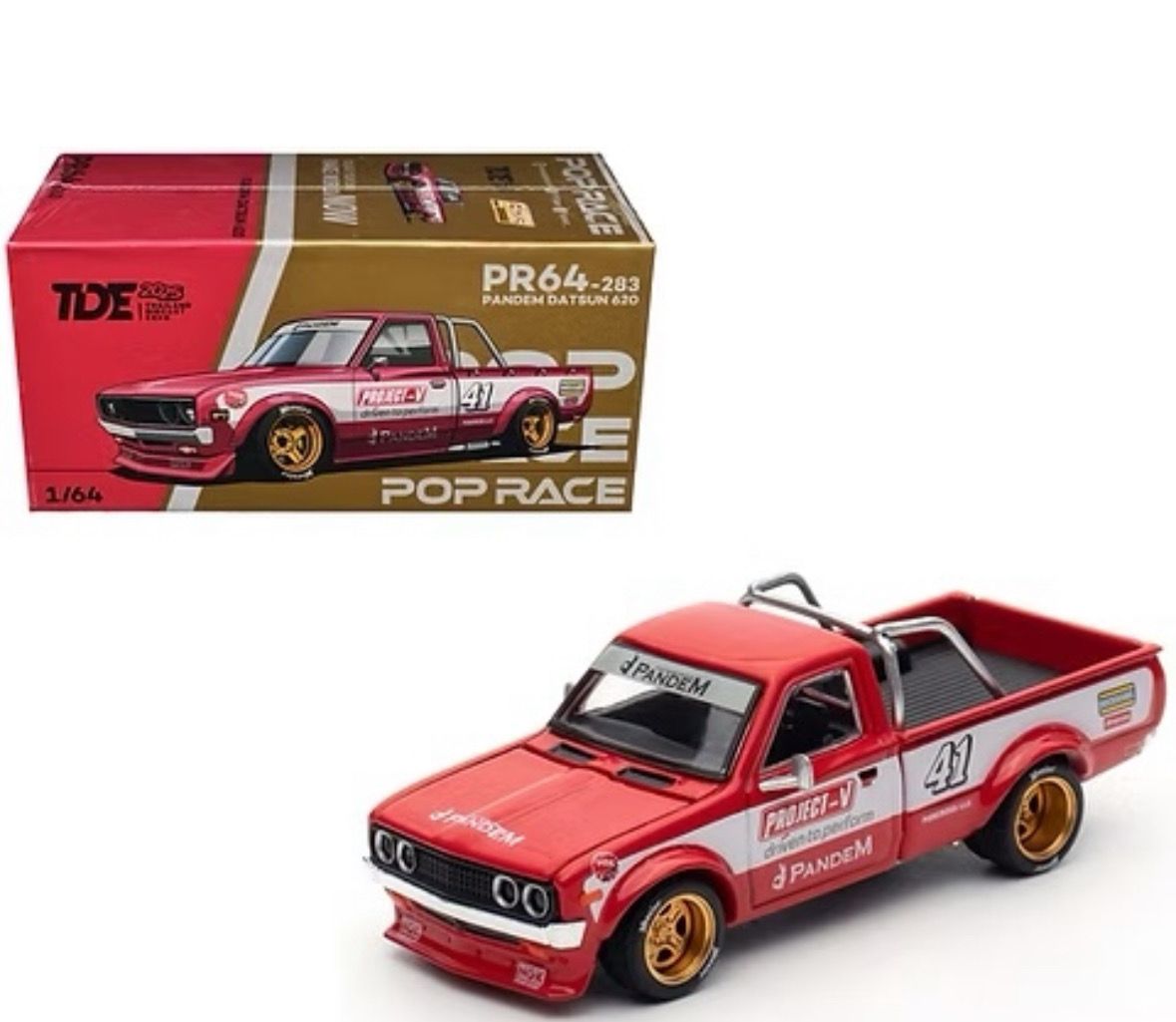 POP RACE Pandem Datsun 620 Red (PR64-283) | 2025 Thailand Diecast Expo