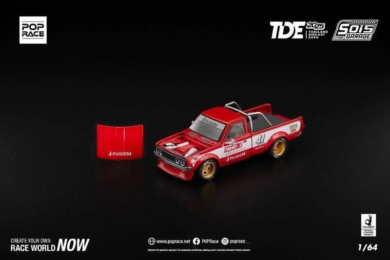 POP RACE Pandem Datsun 620 Red (PR64-283) | 2025 Thailand Diecast Expo