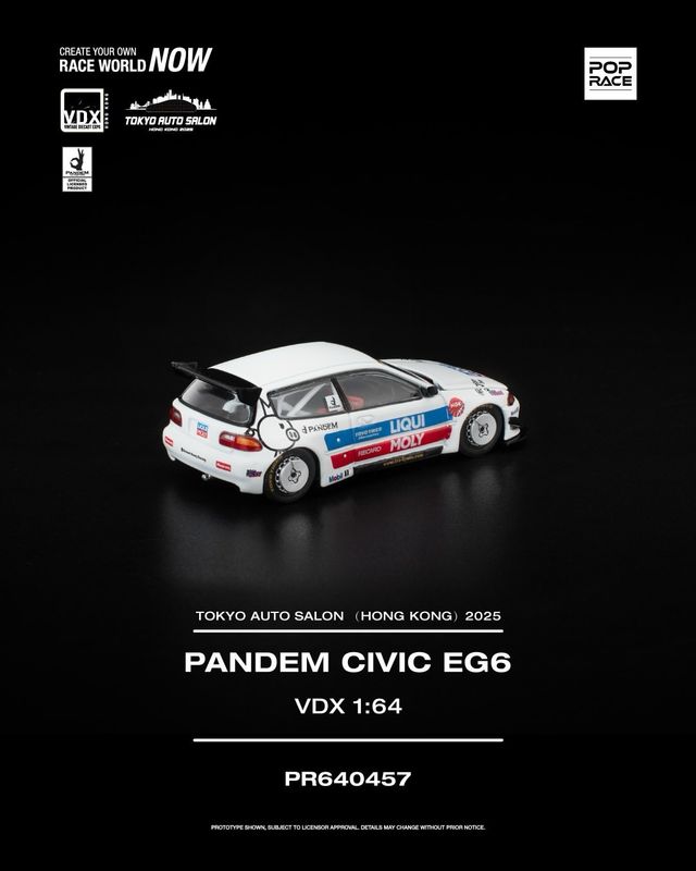 POP RACE x VDX Pandem Civic EG6 (PR64-457) | 2025 Tokyo Auto Salon Hong Kong