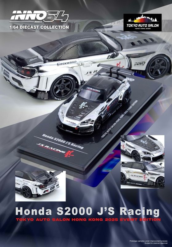 INNO64 Honda S2000 J’s Racing Silver Chrome | 2025 Tokyo Auto Salon Hong Kong