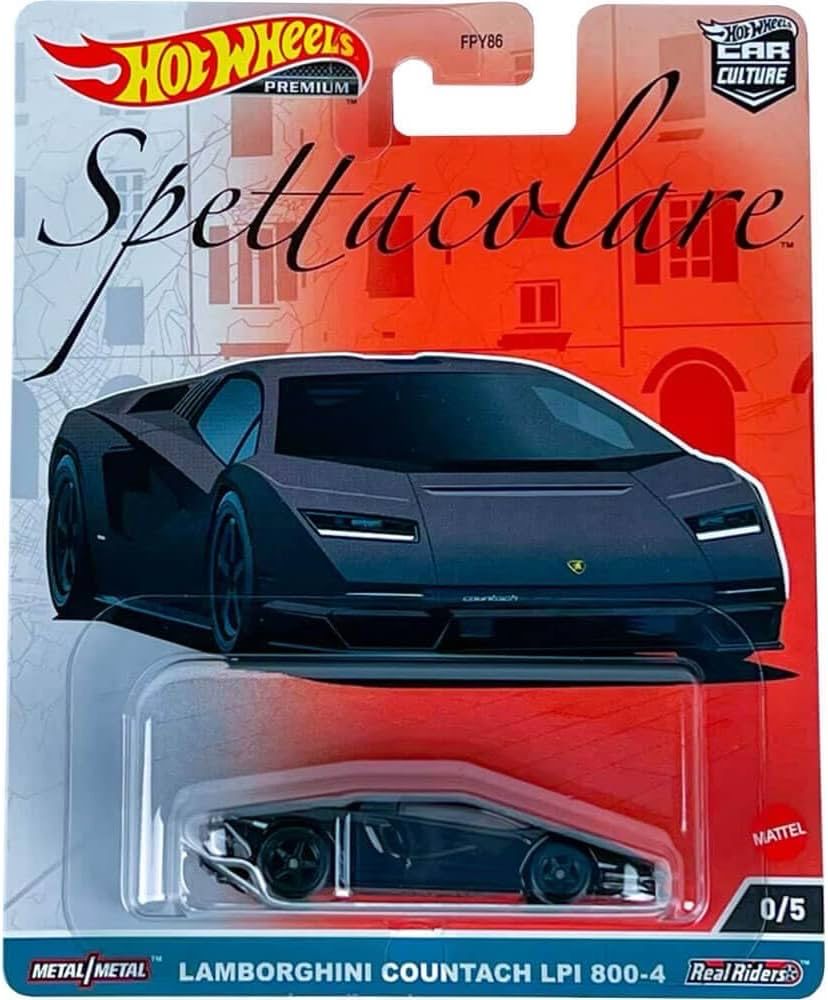 Hot Wheels Car Culture Spettacolare Lamborghini Countach LPI 800-4 Black Chase
