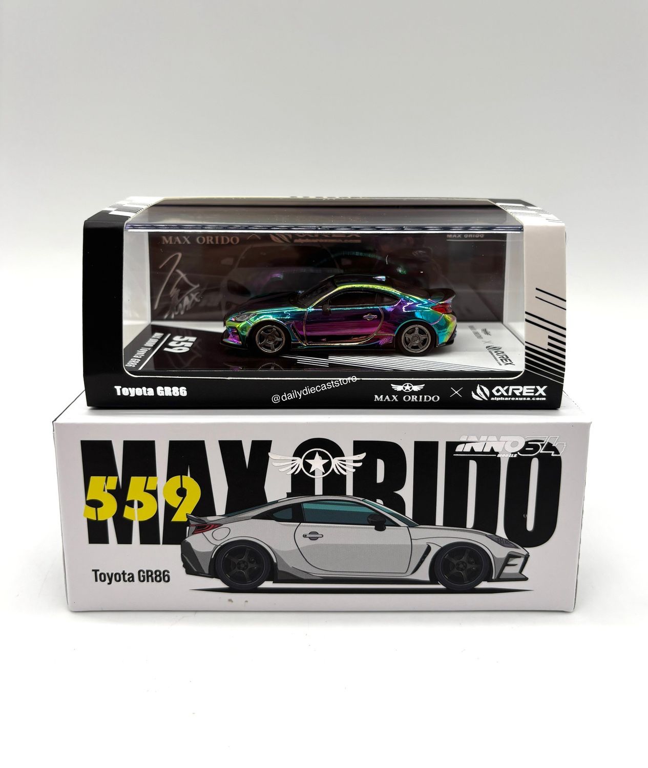 INNO64 x Max Orido x ALPHAREX Toyota GR86 Iridescent Chrome Chase | 2025 Tokyo Auto Salon Hong Kong INNO64 x Max Orido x ALPHAREX Toyota GR86 Iridescent Chrome Chase | 2025 Tokyo Auto Salon Hong Kong
