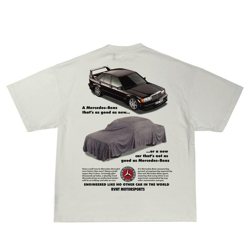 RVNT Motorsports Benz 190E Off White Tee RVNT Motorsports Benz 190E Off White Tee