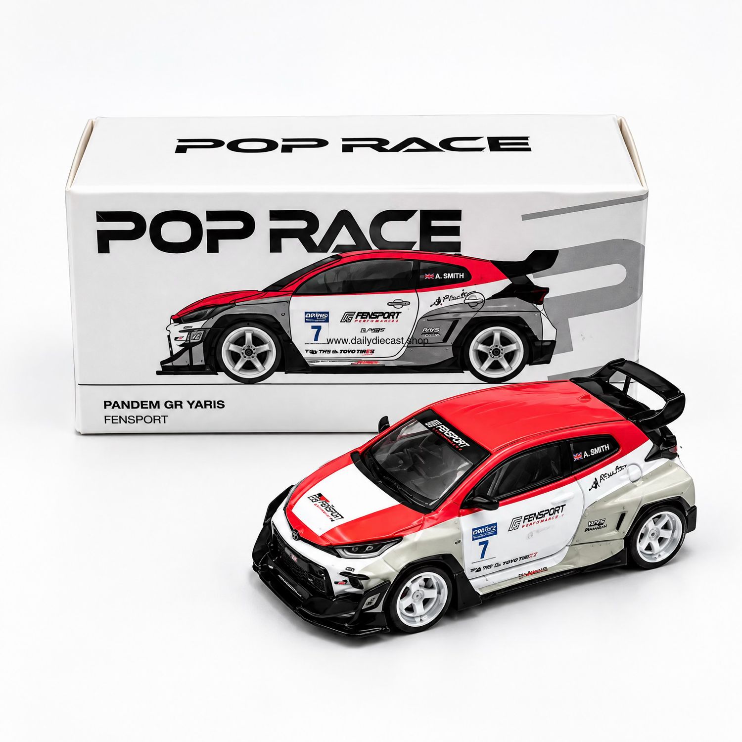 POPRACE Pandem GR Yaris Fensport Livery White (PR64-GRYA-FNSP)