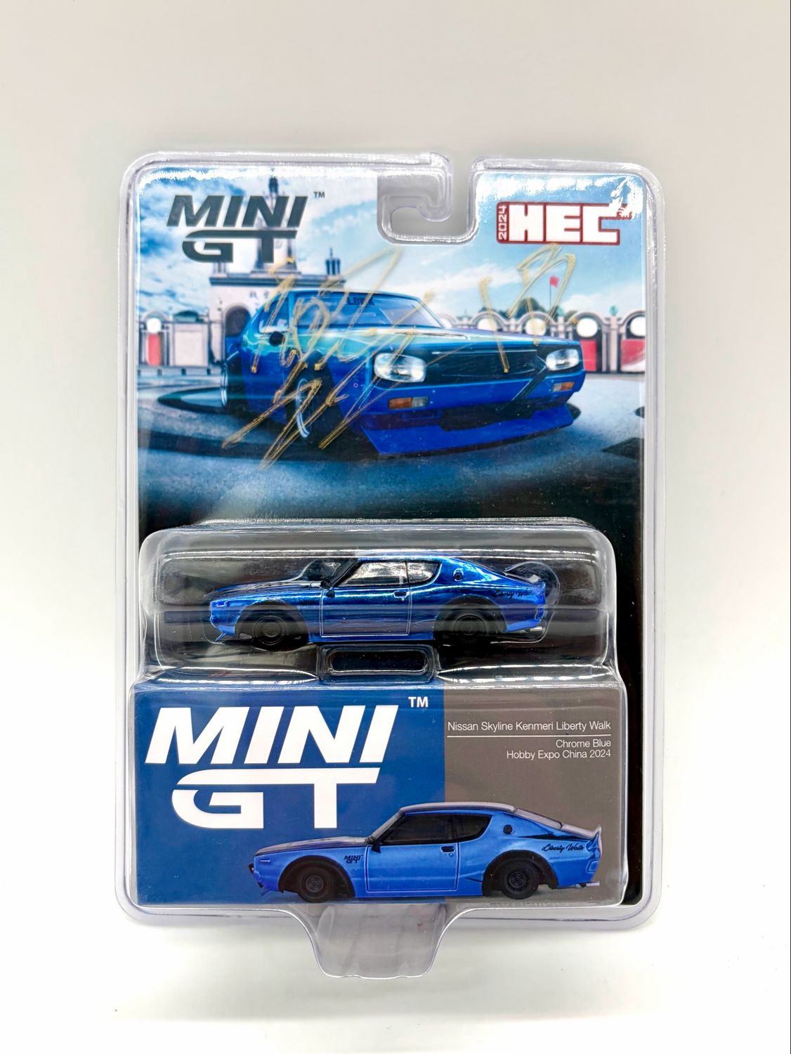 #730 MINI GT Nissan Skyline Kenmeri Liberty Walk Chrome Blue 2024 HEC Hobby Expo China | Car Only