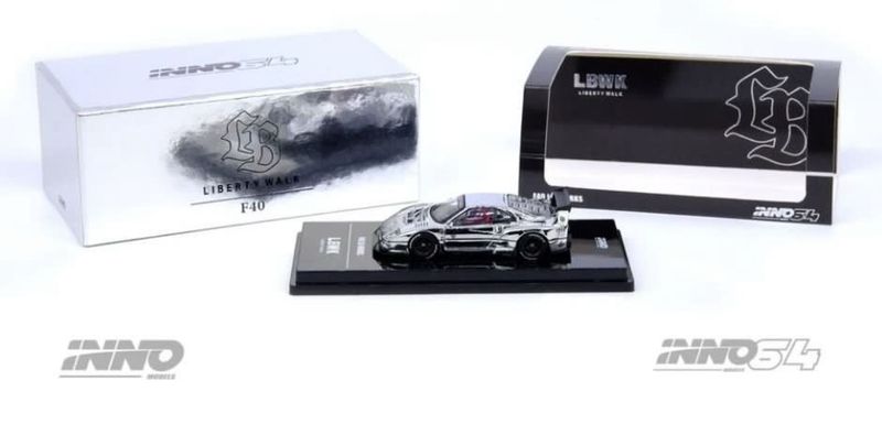 [UNSEALED] 2024 HEC Hobby Expo China INNO64 LBWK F40 Silver Chrome