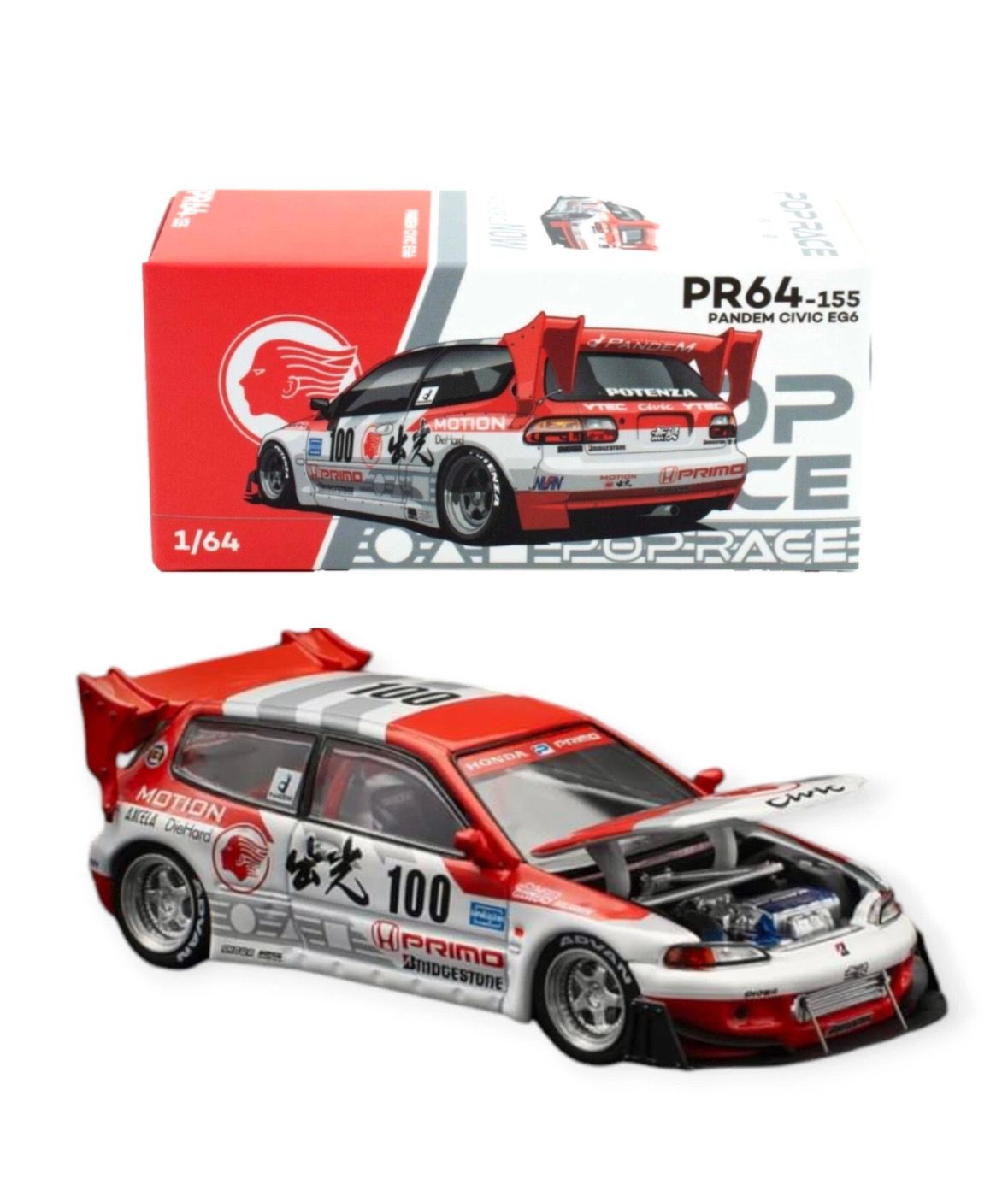 POP RACE Pandem Civic EG6 Idemitsu Motion Infinite Livery (PR64-155) Event Exclusive | 2024 ALL IN TUNING China