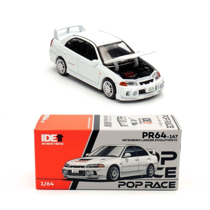 2024 Indonesia Diecast Expo POP RACE Mitsubishi Lancer Evolution White Monster (PR64-167)