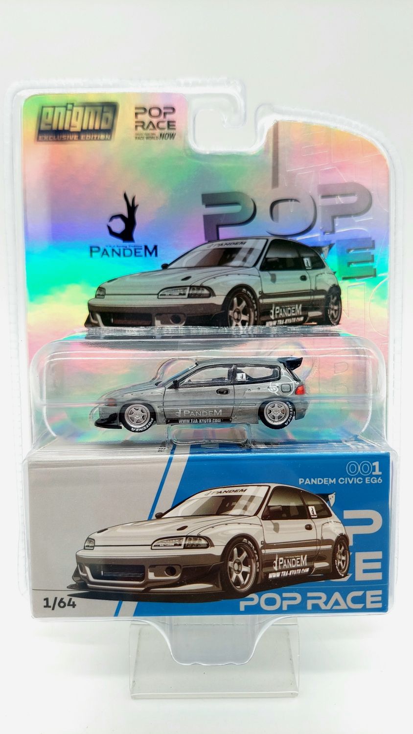 POP RACE Pandem Civic EG6 V1.5 Metallic Blue Enigma Exclusive (001) | Blister Chase