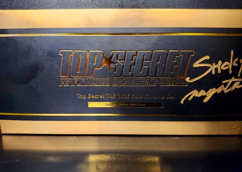 [UNSEALED] MINI GT x TOP SECRET Gold Chrome Box Set of 3 | Smokey Nagata Signed | 2025 Tokyo Auto Salon Japan