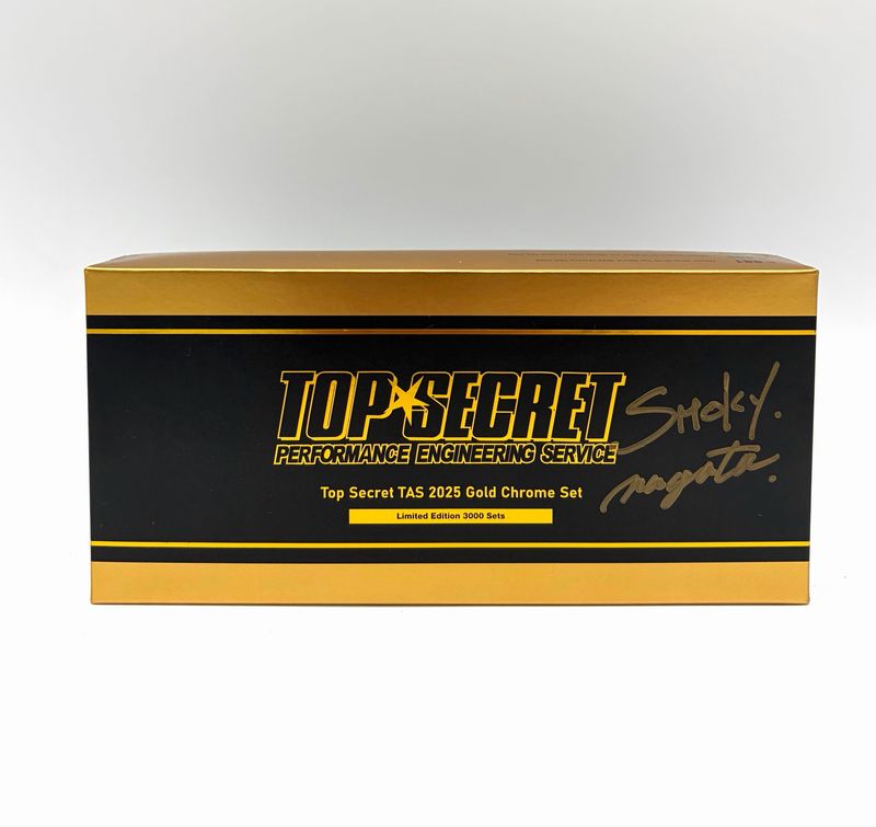 [UNSEALED] MINI GT x TOP SECRET Gold Chrome Box Set of 3 | Smokey Nagata Signed | 2025 Tokyo Auto Salon Japan