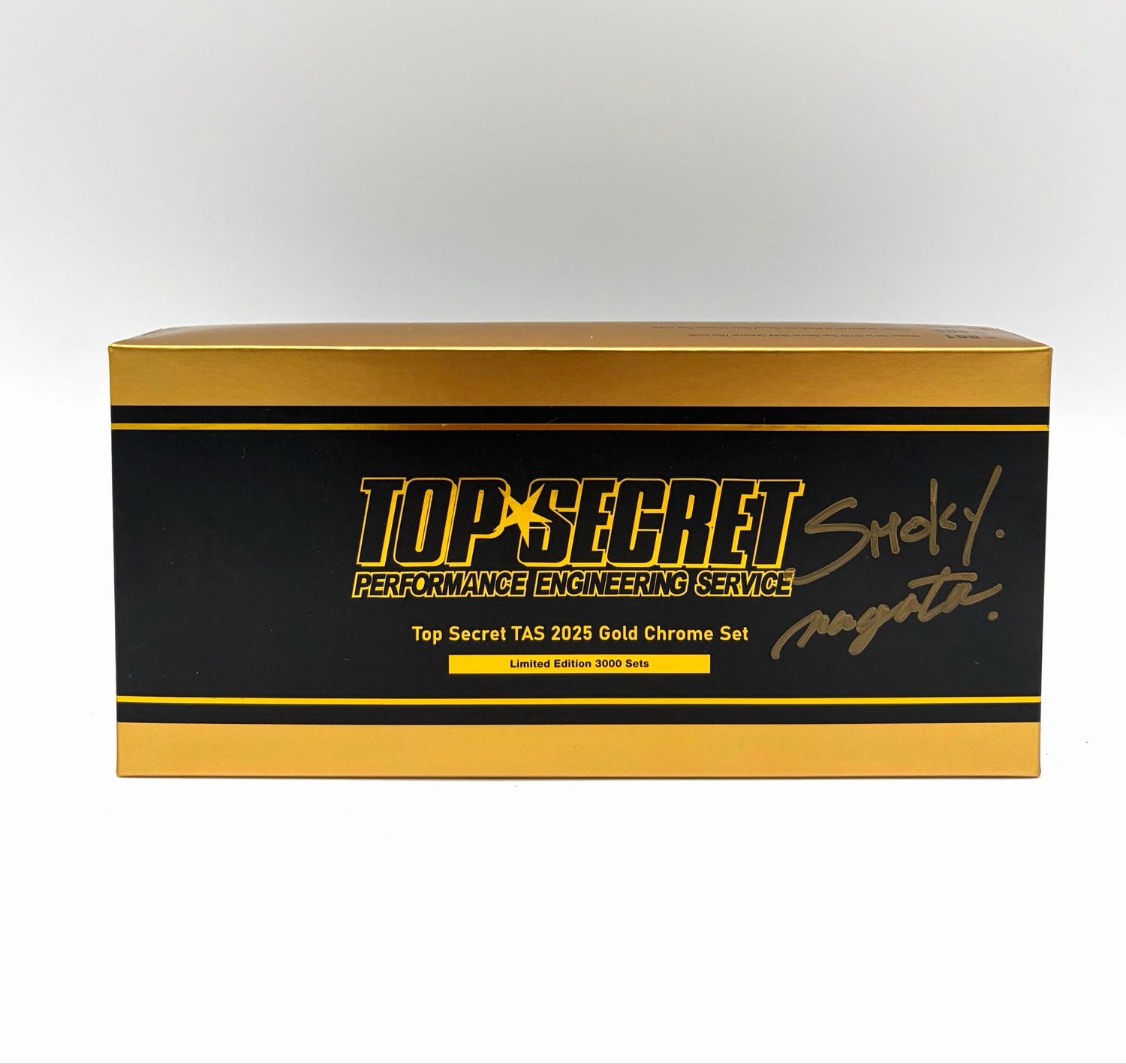 [UNSEALED] MINI GT x TOP SECRET Gold Chrome Box Set of 3 | Smokey Nagata Signed | 2025 Tokyo Auto Salon Japan